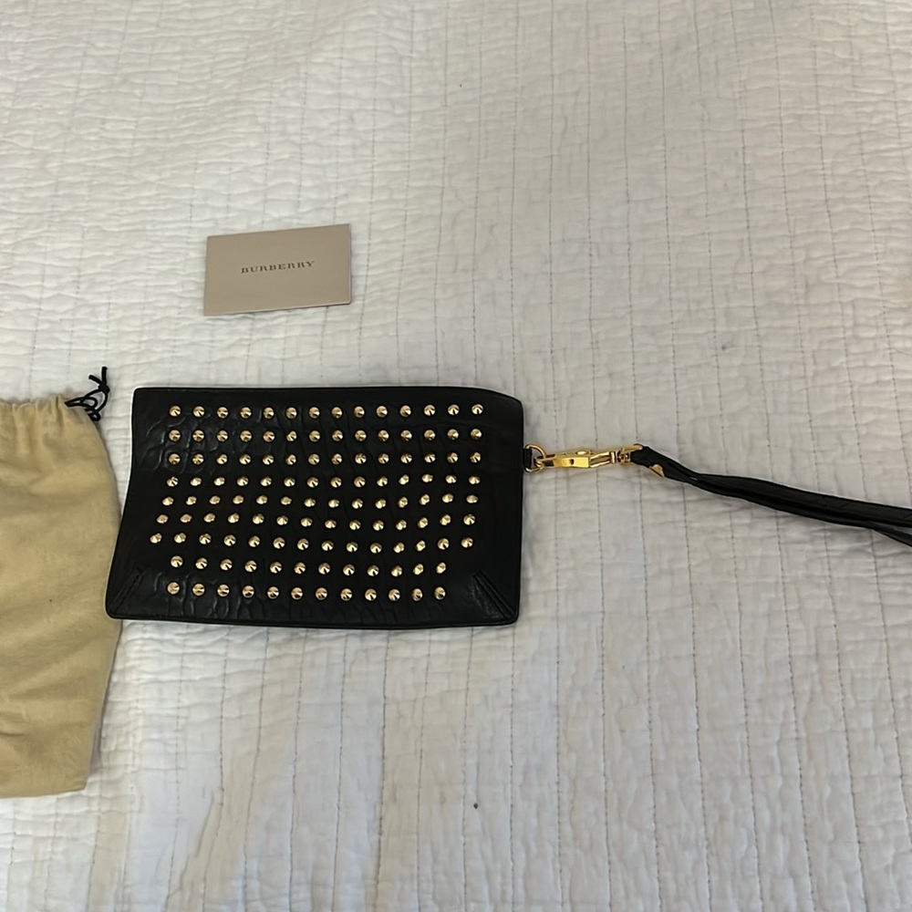 Burberry wristlet black with gold detail - Picture 2 of 3